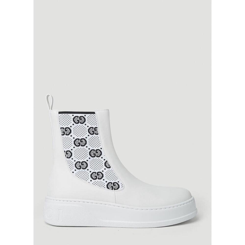 BNWT Gucci Women’s GG Jersey Chelsea Boots In White Size 39.5 US 9.5 $1,295 - Picture 4 of 9
